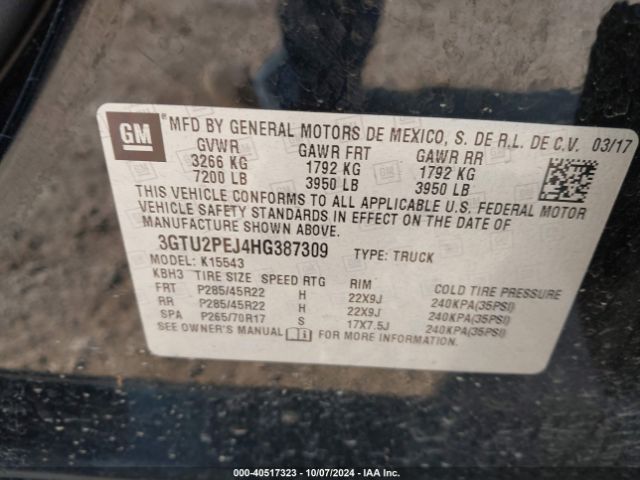 3GTU2PEJ4HG387309 GMC Sierra 1500 Denali