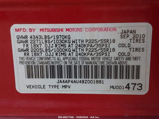 2011 MITSUBISHI OUTLANDER SPORT JA4AP4AU4BZ001881 Photo 8