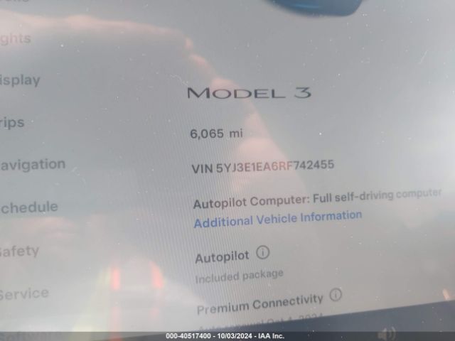 5YJ3E1EA6RF742455 Tesla Model 3 Rear-wheel Drive