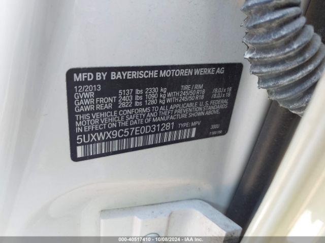 5UXWX9C57E0D31281 BMW X3 Xdrive28i