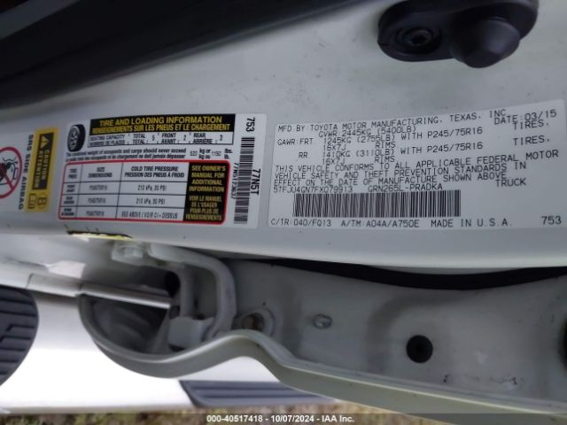 5TFJU4GN7FX079913 Toyota Tacoma Prerunner V6