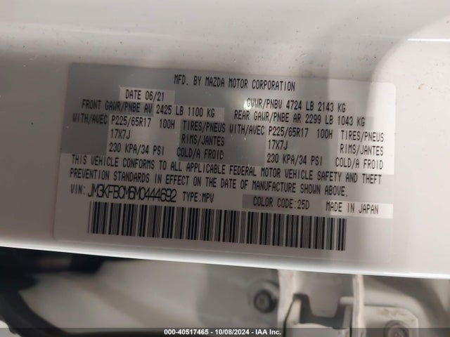 Mazda Cx-5 Touring 2021 JM3KFBCM6M0444692 Image 9