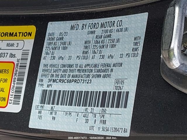 3FMCR9C68PRD73123 Ford Bronco Sport Outer Banks
