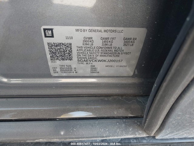 5GAEVCKW0KJ200157 Buick Enclave Awd Avenir
