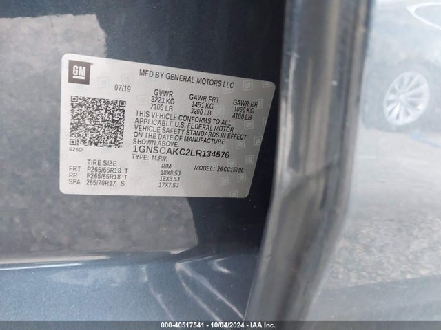 Chevrolet Tahoe 2wd Ls 2020 1GNSCAKC2LR134576 Image 9