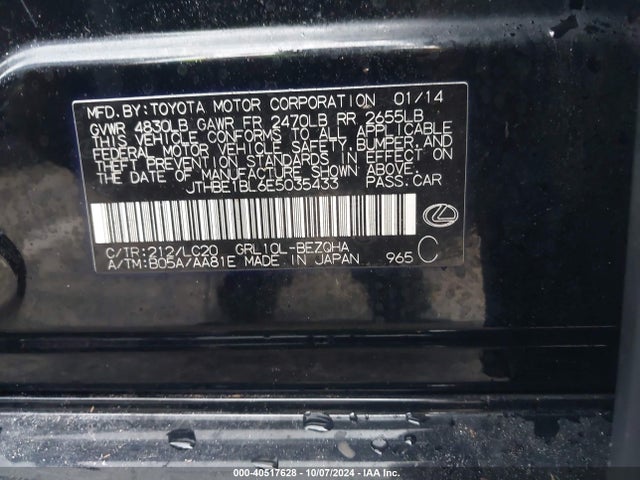 Lexus GS 350 2014 JTHBE1BL6E5035433 Image 9