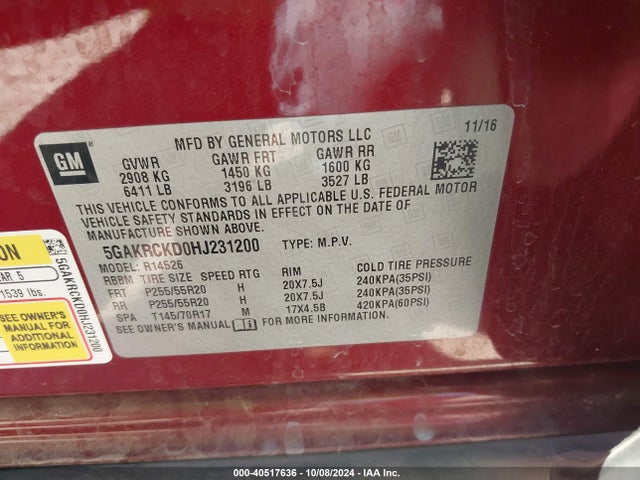 5GAKRCKD0HJ231200 Buick Enclave Premium