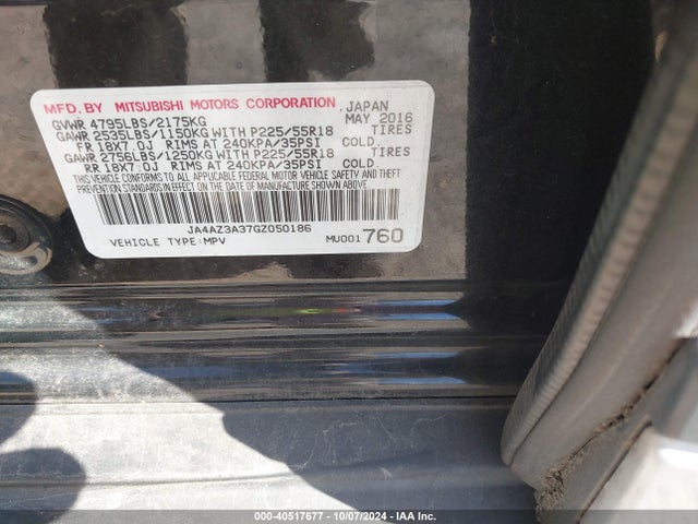 2016 MITSUBISHI OUTLANDER JA4AZ3A37GZ050186 Photo 8