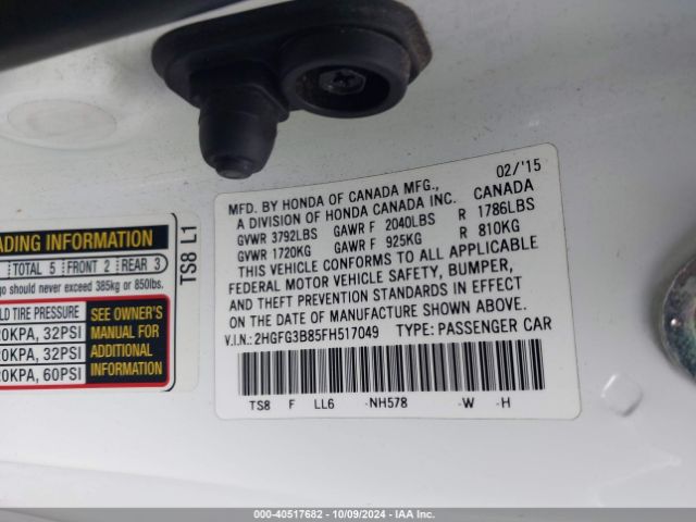 2HGFG3B85FH517049 Honda CIVIC EX