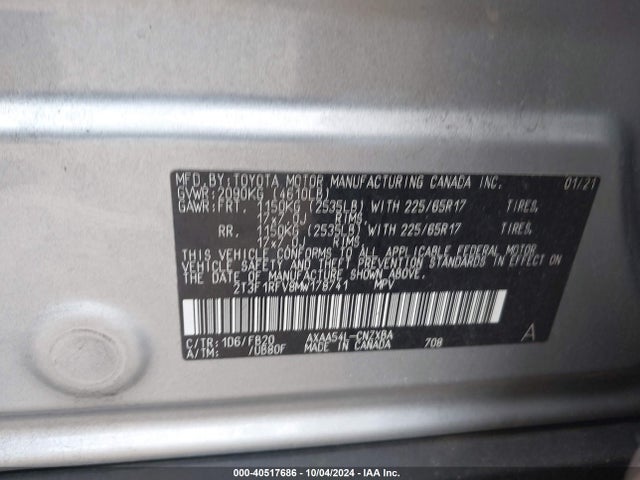 Toyota RAV4 LE 2021 2T3F1RFV8MW178741 Image 9