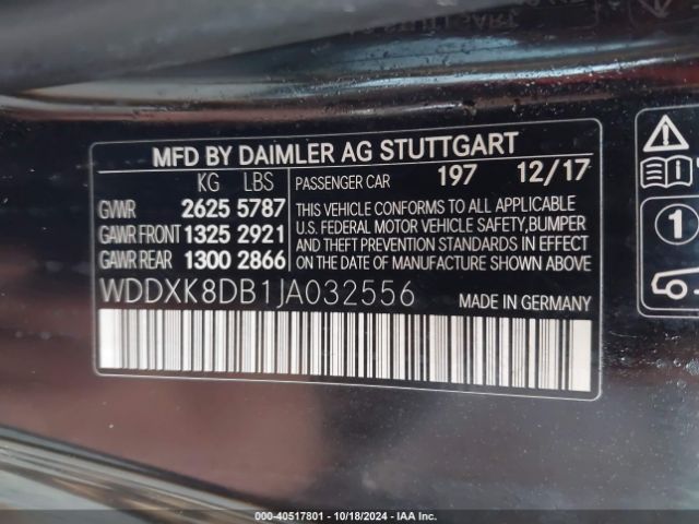 WDDXK8DB1JA032556 Mercedes-Benz S 560