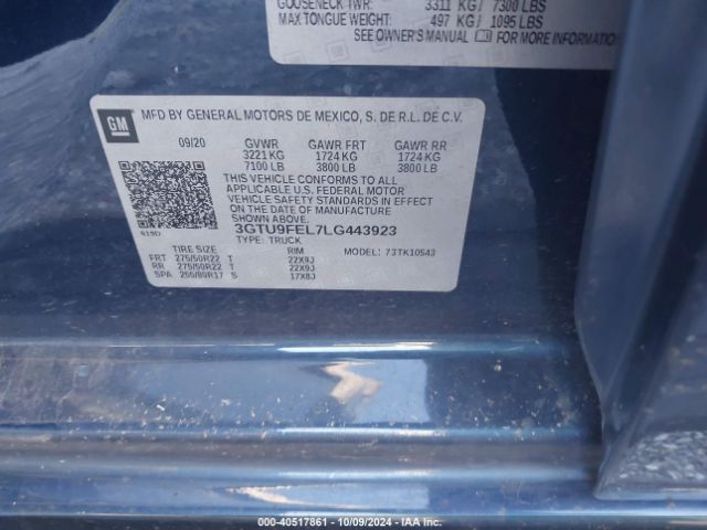 3GTU9FEL7LG443923 GMC Sierra 1500 4wd  Short Box Denali