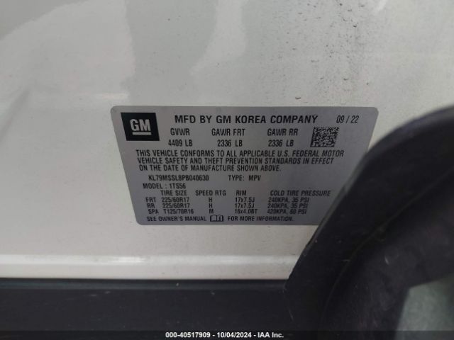 Chevrolet Trailblazer Awd Activ 2023 KL79MSSL8PB040630 Image 9