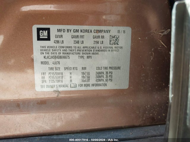 Buick Encore 2016 KL4CJASB4GB696675 Image 9