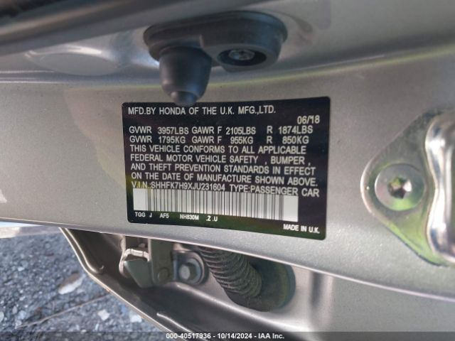SHHFK7H9XJU231604 Honda Civic Sport Touring