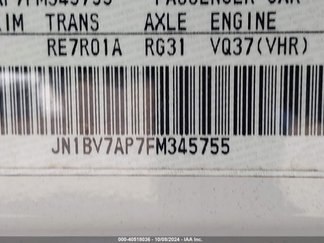 JN1BV7AP7FM345755 Infiniti Q50 Premium