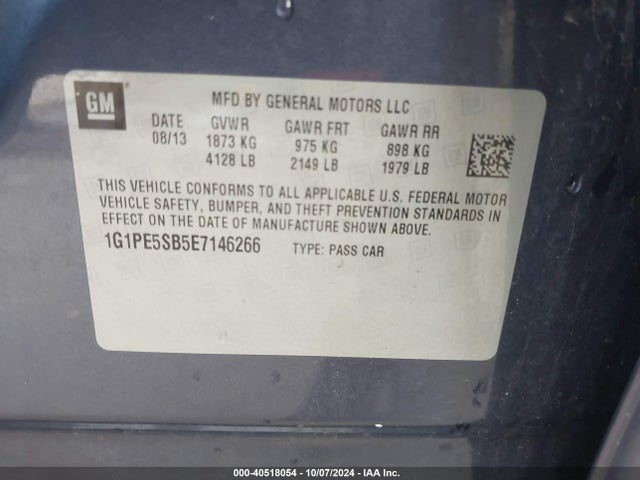 Chevrolet Cruze 2lt Auto 2014 1G1PE5SB5E7146266 Image 9