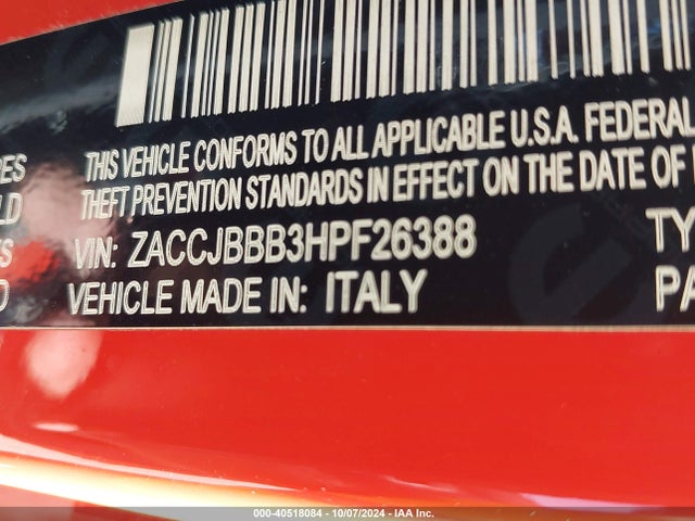 ZACCJBBB3HPF26388 Jeep Renegade Latitude 4x4