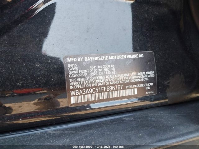 2015 BMW 3 SERIES WBA3A9C51FF686767 Photo 8