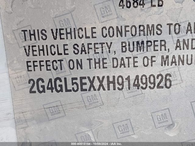 2G4GL5EXXH9149926 Buick Regal Turbo Sport Touring