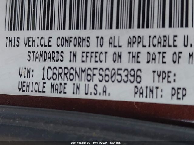 1C6RR6NM6FS605396 RAM 1500 Laramie