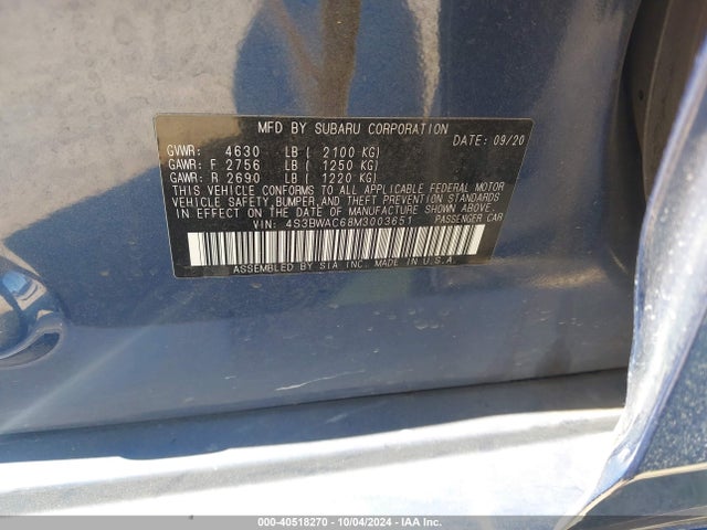 4S3BWAC68M3003651 Subaru Legacy Premium