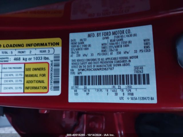3FMCR9C66NRD82707 Ford Bronco Sport Outer Banks