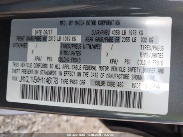 JM1GL1V54H1146178 Mazda Mazda6 Touring