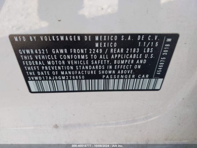 3VWD17AJ9GM276650 Volkswagen Jetta 1.8t Sport