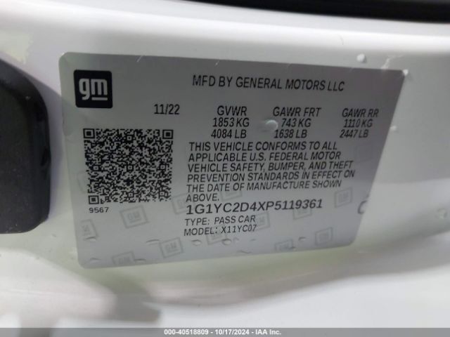1G1YC2D4XP5119361 Chevrolet Corvette Stingray Rwd  3lt