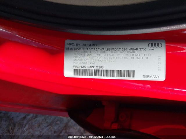 WAUHMAFC8GN022286 Audi A6 3.0 Tdi Premium Plus
