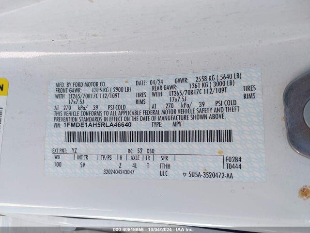 Ford Bronco Black Diamond 2024 1FMDE1AH5RLA46640 Image 9