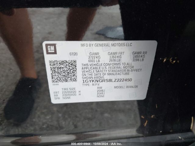 1GYKNGRS8LZ222450 Cadillac Xt5 Awd Sport