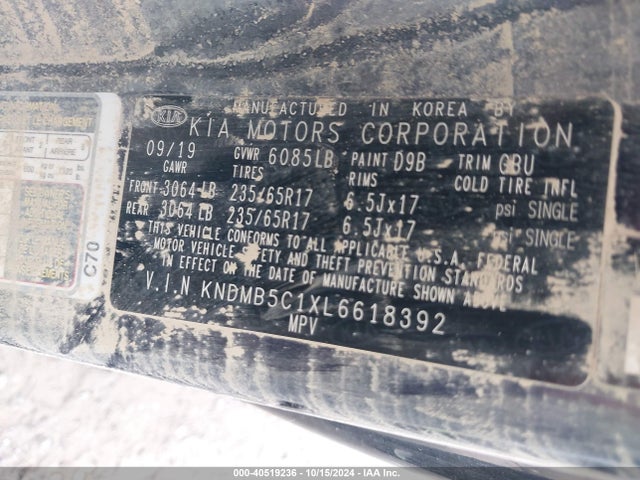KNDMB5C1XL6618392 KIA SEDONA LX