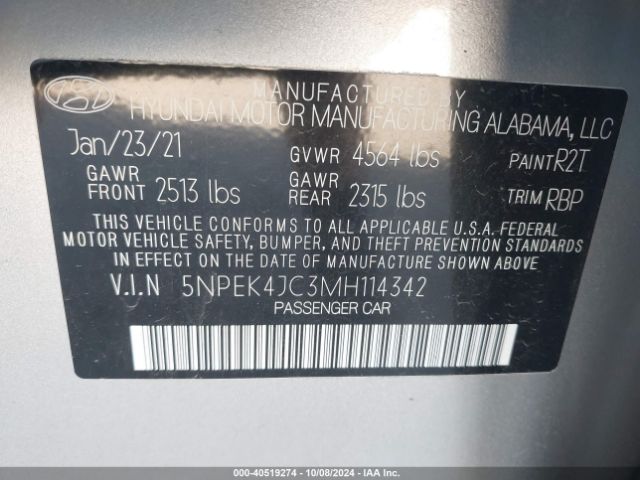 5NPEK4JC3MH114342 Hyundai Sonata N Line