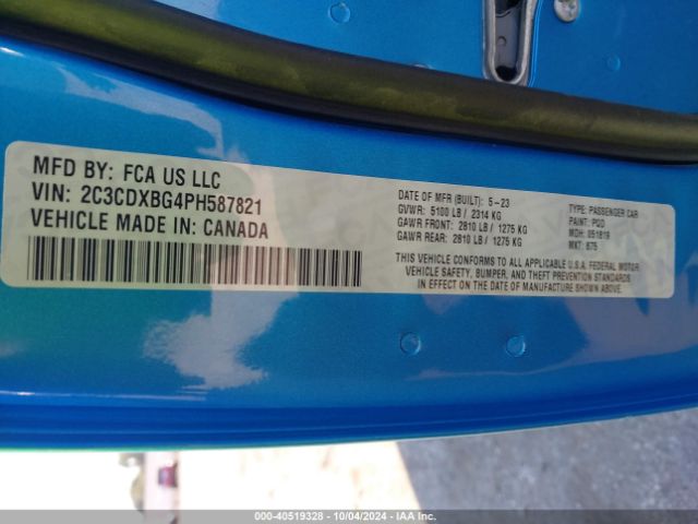 2C3CDXBG4PH587821 Dodge Charger Sxt