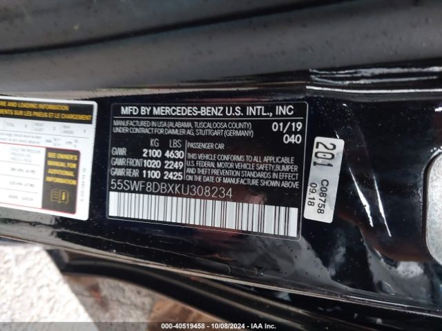 55SWF8DBXKU308234 Mercedes-Benz C 300