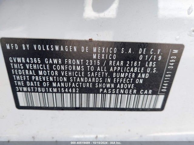 3VW6T7BU1KM154482 Volkswagen Jetta Gli 2.0t 35th Anniversary Edition/2.0t Autobahn/2.0t S