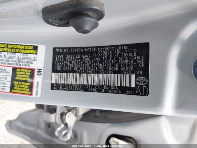 2T1BURHE9GC551805 Toyota Corolla S Plus