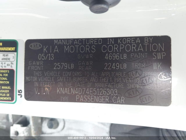KIA Cadenza Premium 2014 KNALN4D74E5126303 Image 9