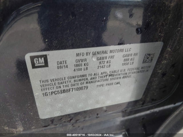 Chevrolet Cruze 1lt Auto 2015 1G1PC5SB8F7109879 Image 9