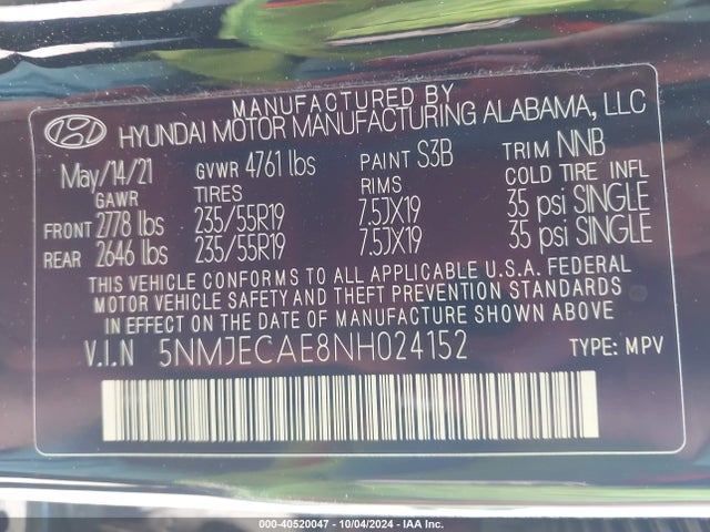 Hyundai Tucson Limited 2022 5NMJECAE8NH024152 Image 9