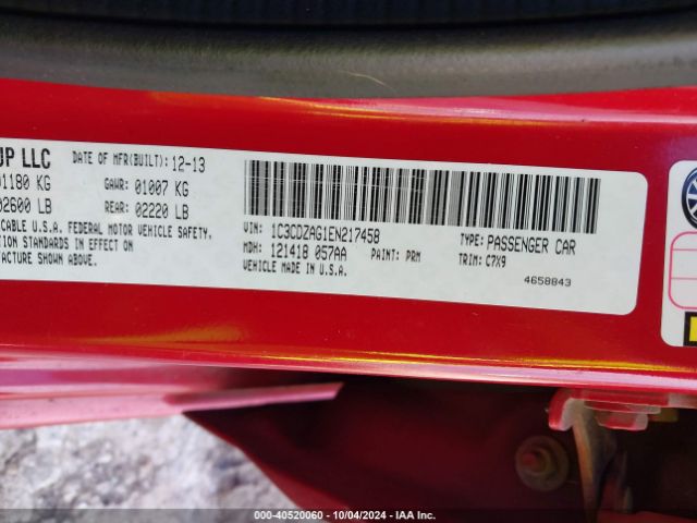 1C3CDZAG1EN217458 Dodge AVENGER SE