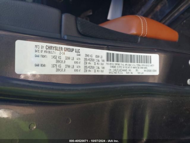 1C4RJFDJXEC440405 Jeep Grand Cherokee Srt8