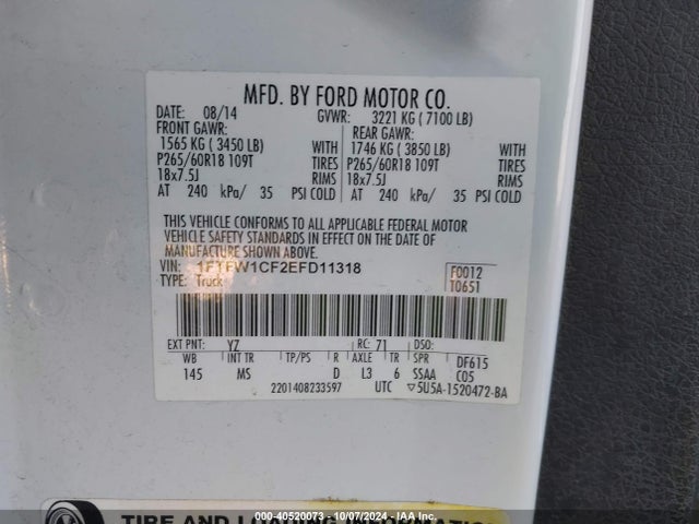 Ford F-150 Xlt 2014 1FTFW1CF2EFD11318 Image 9