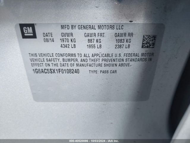 1G6AC5SX1F0108240 Cadillac Ats Performance