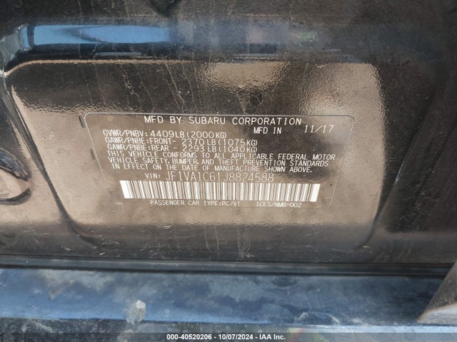 JF1VA1C61J8824588 Subaru Wrx Premium