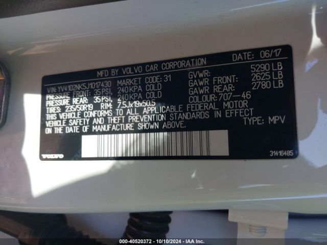 YV4102NK5J1017430 Volvo V90 Cross Country T5