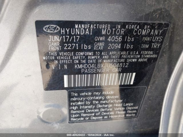 KMHD04LBXJU504812 Hyundai Elantra Sport
