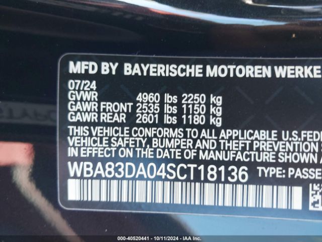 WBA83DA04SCT18136 BMW M440i Xdrive